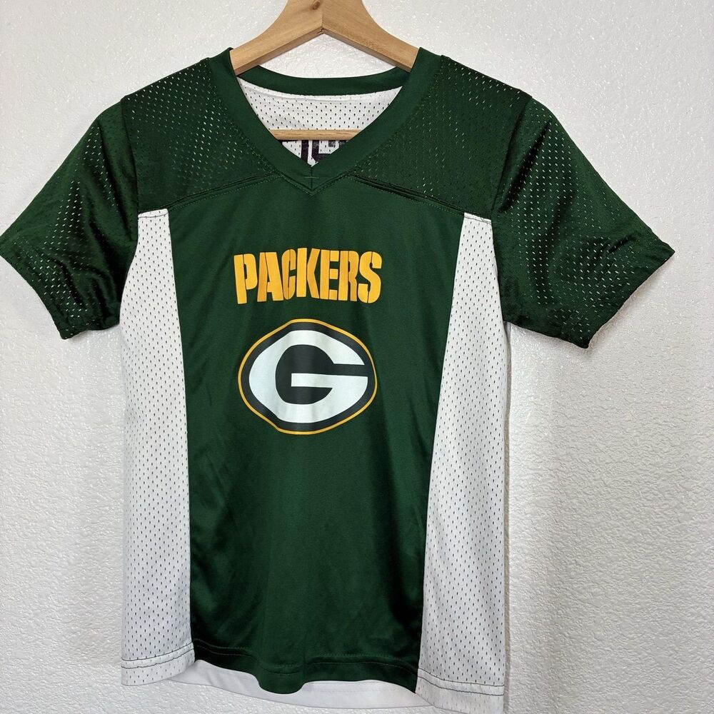 Green Bay Packers Jersey Youth Medium Green NFL Football NFL FLAG Reversible - Picture 2 of 14